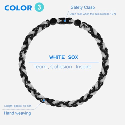 Baseball Rope Necklaces - 3 Pcs Braided Team Color Jewelry