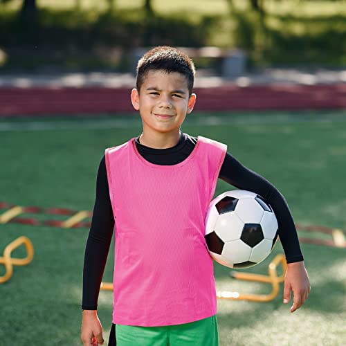 12-Pack Soccer Pinnies Mesh Scrimmage Vests for Youth & Adults