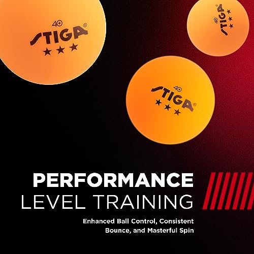 Stiga 3-Star Table Tennis Balls - 40mm Tournament Quality - 6 Pack Orange