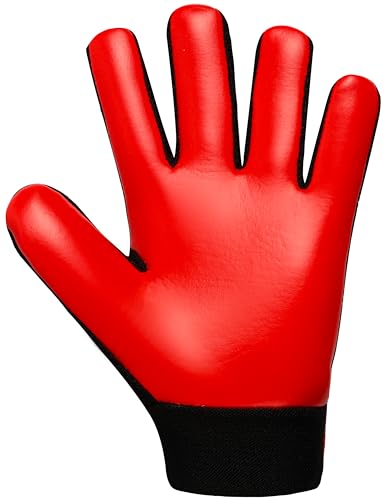 Youth Soccer Goalie Gloves - Size 5 for Ages 9-12, Red/Black