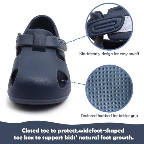 Pharda 5 Wide Toddler Water Sandals Navy Blue Summer Water Shoes for Boys & Girls