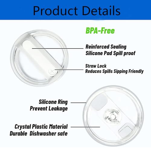 Replacement Tumbler Lid for Stanley 40oz Cup - White, 2 Pack