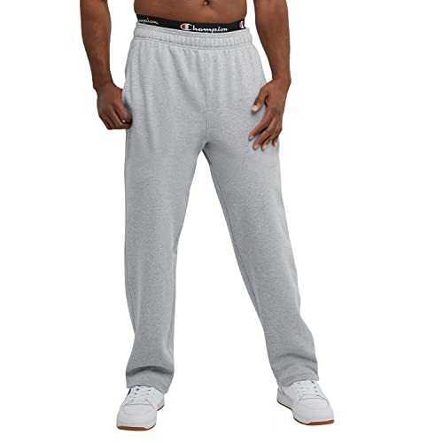 Open-Bottom Fleece Sweatpants - Standard Fit, Midweight, XX-Large - Platinum Silver Heather