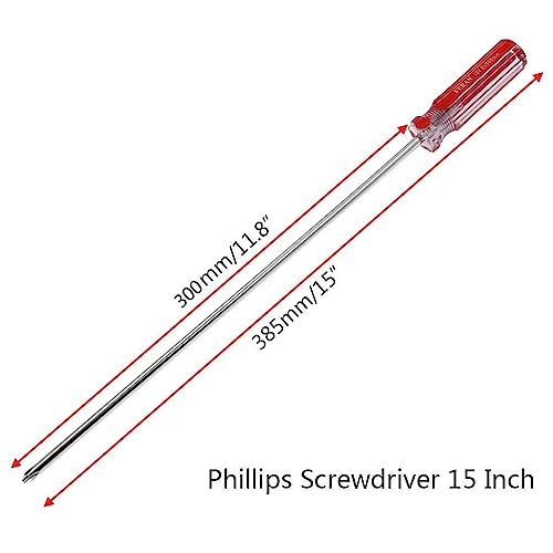 Phillips 12 Inch Long Magnetic Tip Screwdriver - Extra Long Shank Cross Head Screwdriver