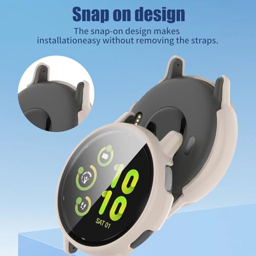 Garmin Vivoactive 5 Screen Protector Case - Beige, 1 Pack