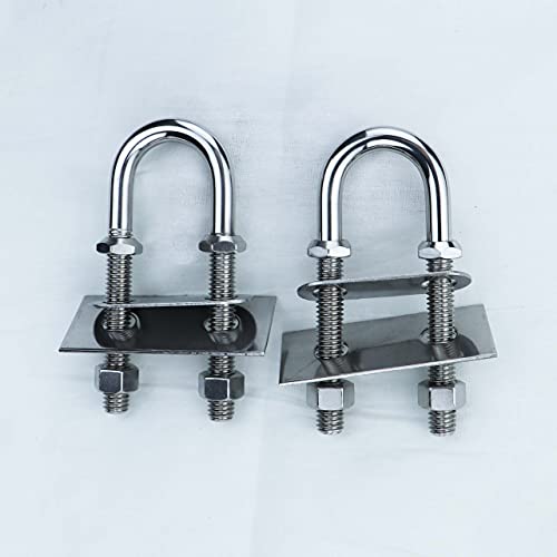 Stainless Steel Marine Bow Eye Tie Down U Bolt - 4 Inch, 2 Pack
