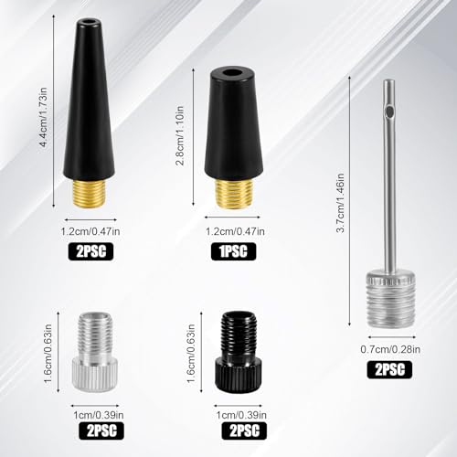 9-Piece Bike Valve Adapter Set - Brass Tire Inflation Nozzles