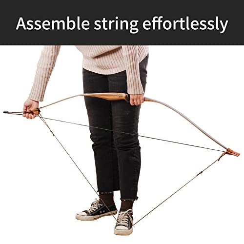 Recurve Bow Stringer Tool - Durable Nylon & Leather - Brown
