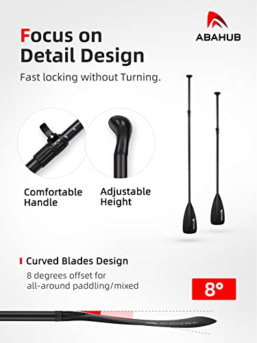 Adjustable SUP Paddle - Lightweight Aluminum Alloy, 68-84" - Black