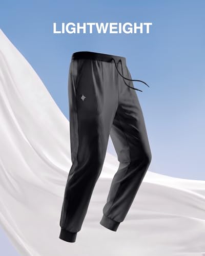 Alimens & Gentle Mens 3X-Large Black Lightweight Joggers with Pockets