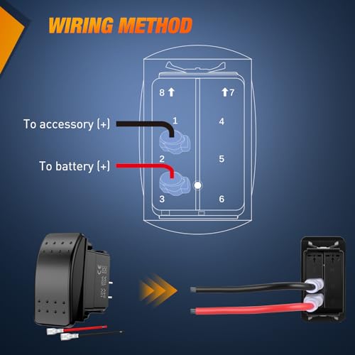 2 Pin On Off Rocker Switch - Waterproof SPST Toggle Switch