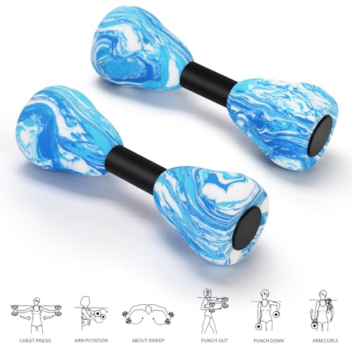 Blue Camouflage Aquatic Foam Dumbbells - Water Water Resistance Training for Pool Aquafitness