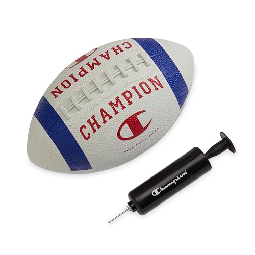 Champion All-Weather Football - Pee Wee to Official Size, Durable Rubber Cover