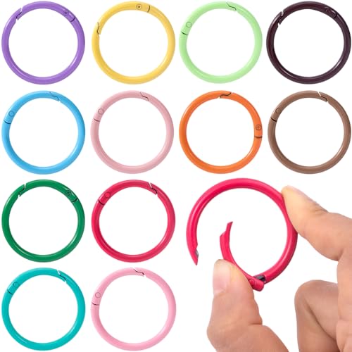 Round Spring O Rings - 12 Random Color Clips, 40mm