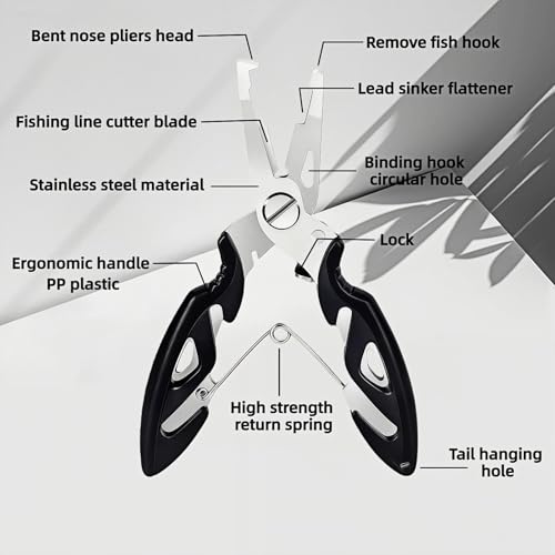 Stainless Steel Fishing Pliers - Multi-Tool with Line Cutter & Hook Remover