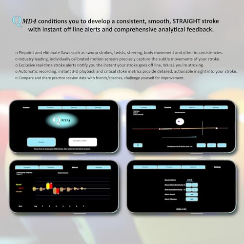 QMD4 Pool Stroke Trainer with 3D Analysis & Feedback