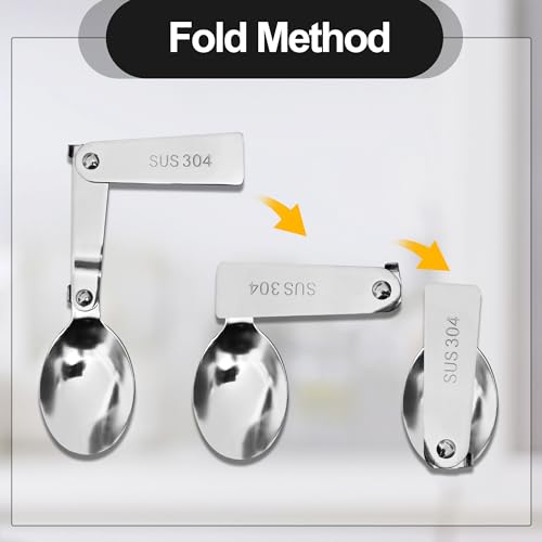 Foldable Stainless Steel Spoon and Fork Set - Portable for Food Jars