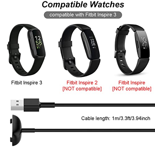Fitbit Inspire 3 Charger Cable - 3.3ft USB Replacement