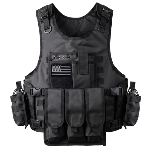 Adjustable Tactical Airsoft Vest with Removable Pouches