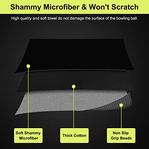 Bowling Ball Cleaner Towel - Microfiber Shammy Pad 10x8 in