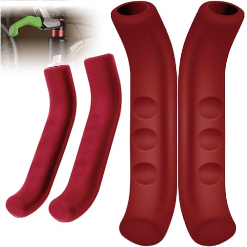 Silicone Brake Lever Covers for Mountain Bicycles - Red (2 Pairs)