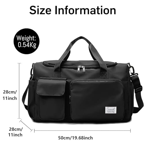 Gym Duffle Bag with Shoe Compartment - Waterproof Weekender Bag