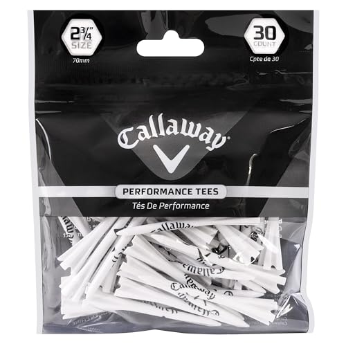 Callaway Performance Plastic Golf Tees (30 Pack), White, 2.75 Inch