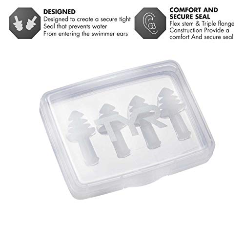 Ergo Flex Ear Plugs - 4 Pack (2 Pairs) - Clear