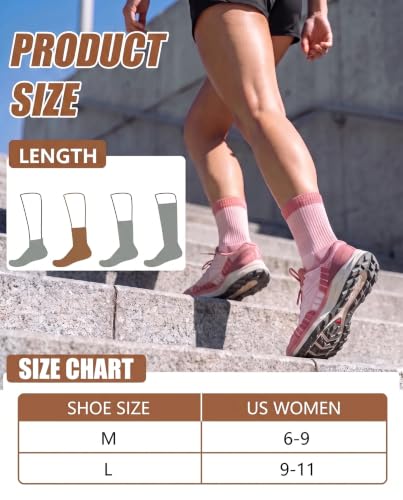 Women's Compression Ankle Crew Socks - Breathable Cushioned Socks, 6-9, Blue Purple Pink Yellow Green