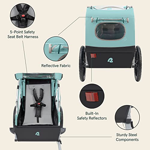 Kids Bicycle Trailer - 1 Passenger Foldable Design - Blue Ridge