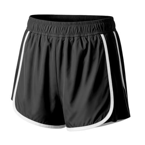 Kids Athletic Shorts - Quick Dry Pleated Running Shorts, 11-12 Years / Black
