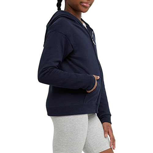 Hanes Girls' ComfortSoft EcoSmart Full-Zip Hoodie Medium Navy