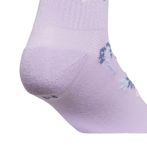 Fashion Quarter Ankle Socks for Girls - 6 Pairs - Powder Plum Purple/Glow Blue/Clear Pink