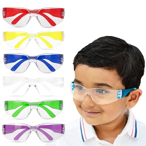 BISON LIFE Kids Safety Glasses, Bulk Kids Protective Glasses ANSI Z87.1 Safety Glasses for Kids, Science Safety Goggles Pack