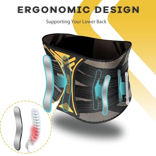 JIUFENTIAN Copper Nylon Back Brace X-Large for Sciatica & Lower Back Pain Relief