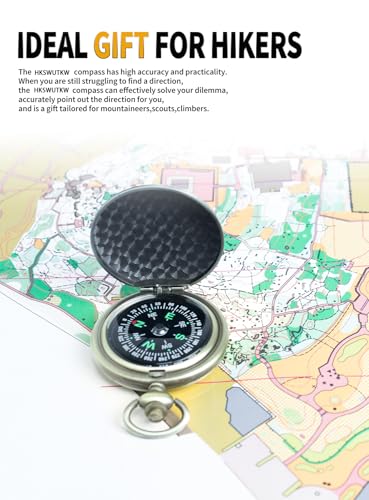 Waterproof Zinc Alloy Vintage Keychain Compass for Kids & Scouts
