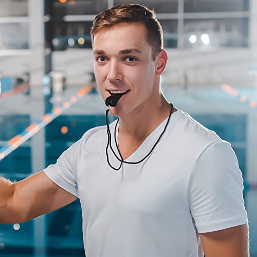 4-Pack Plastic Sports Whistles with Lanyards - Loud Crisp Sound for Coaches