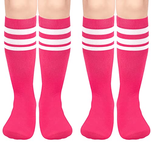 Toddler Soccer Socks for Kids - Youth Baseball & Softball - 3-6 Years - Rose White
