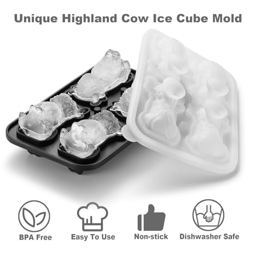 3D Highland Cow Ice Cube Tray - Novelty Silicone Mold