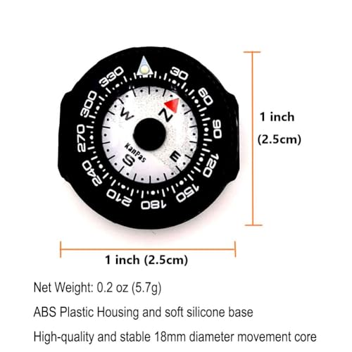 Mini Button Compass with Turnable Bezel for Watchbands