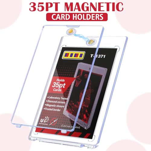 8ct Magnetic Card Holders - 35pt Hard Card Sleeves for Trading Cards