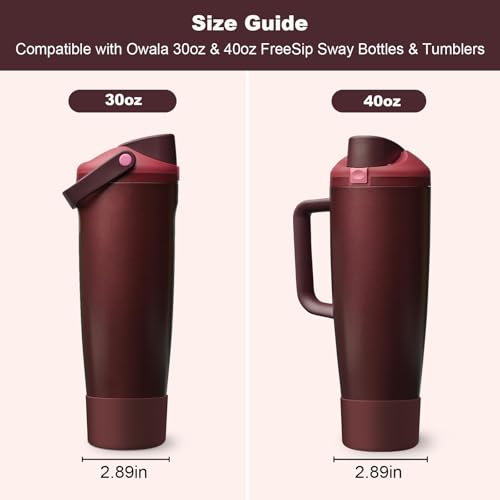 Silicone Boot Sleeve for Owala FreeSip Sway Bottles - Black Cherry, 2 PCS