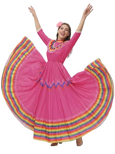Women's Rose Cinco De Mayo Fiesta Costume Dress Small Folklorico