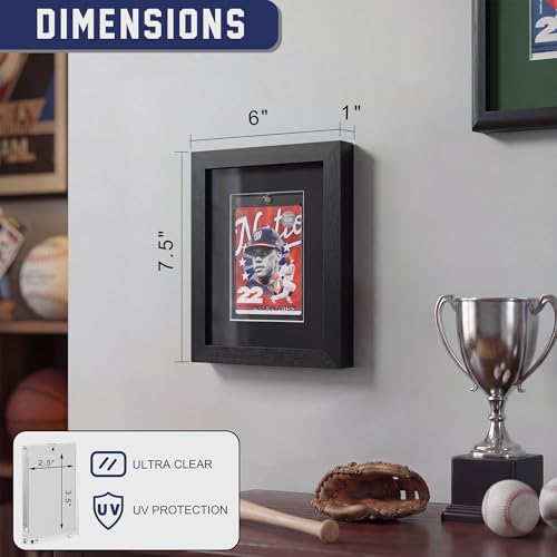 Sports Card Display Frame with Magnetic Holder & Tempered Glass