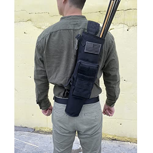 KRATARC Black Lightweight Archery Quiver Foldable Hip & Back Use with Molle System