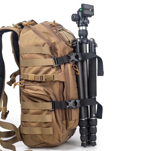 Adjustable MOLLE Tactical Straps for Backpack - 7.5-22 Inch, Heavy Duty Nylon - 2-Pack, Black