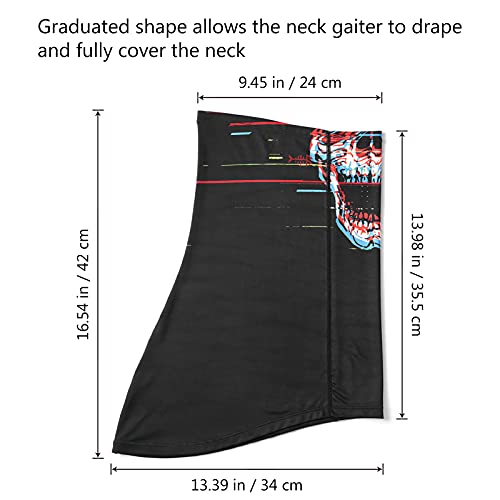 Breathable UPF 50+ Neck Gaiter - Quick Dry Face Mask - Skull