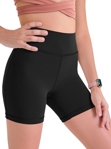 High Waist Girls Athletic Shorts - Black, 13-14 Years