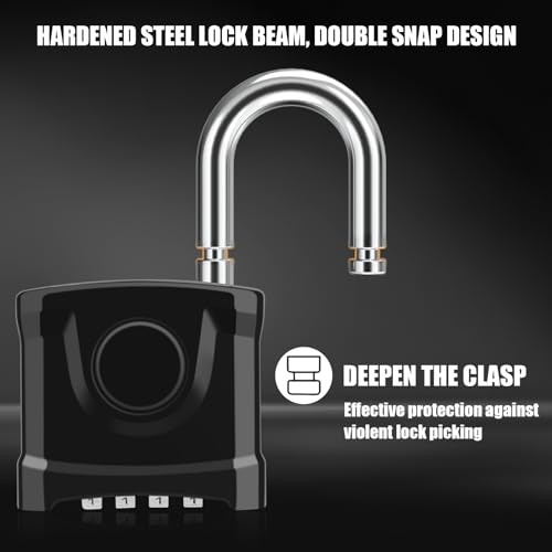 2 Pack Large Black Combination Padlock [One-Key Unlocking], Diyife Heavy Duty Outdoor Weatherproof Padlock Design of Hidden Password and Anti-Error, Suitable for Garden, Fences, Garage, Gate