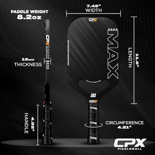 CPX MAX Carbon Fiber T700 Pickleball Paddle - Black Series